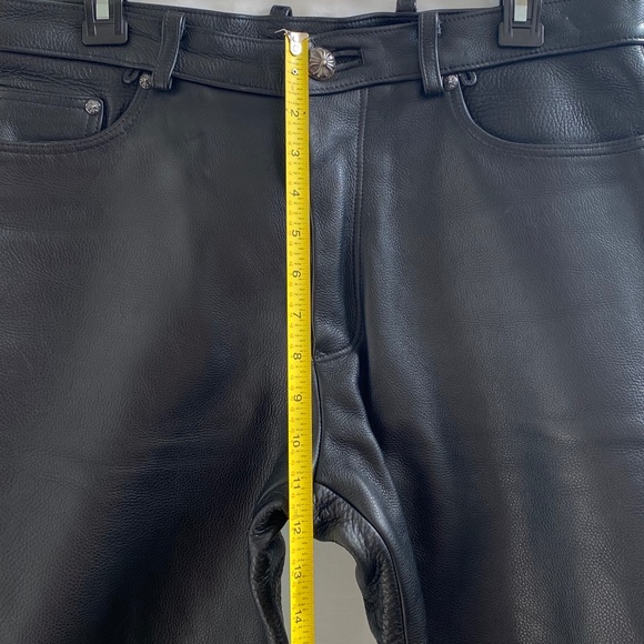 CHROME HEARTS - Men's Black Leather Pants - Picture 11 of 14